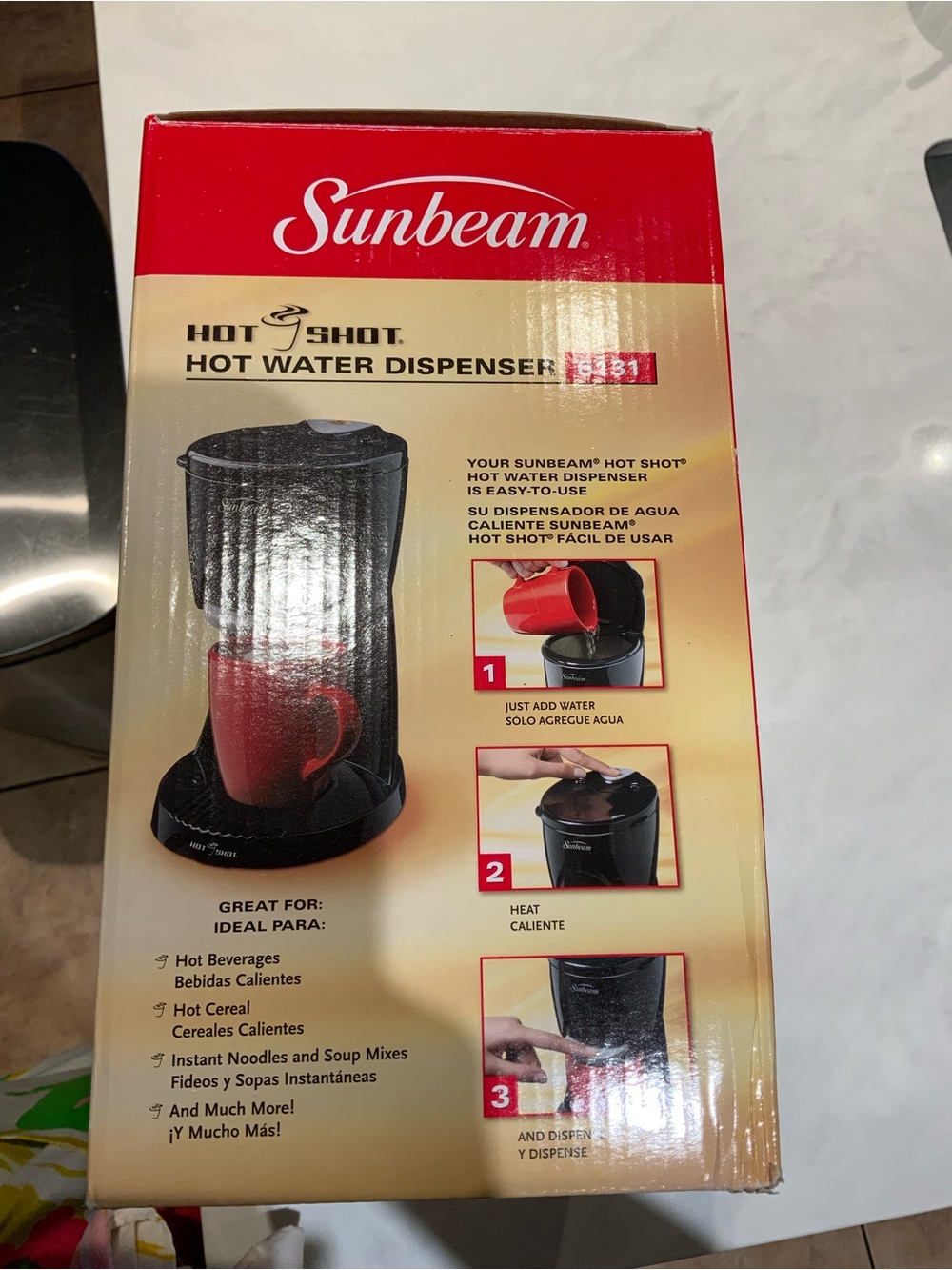 Sunbeam 6131 HOT SHOT WATER dispenser 16oz Black - Picture 2 of 7